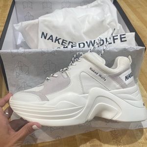 NAKED WOLFE WHITE PLATFORMS SIZE 7.5 BRAND NEW